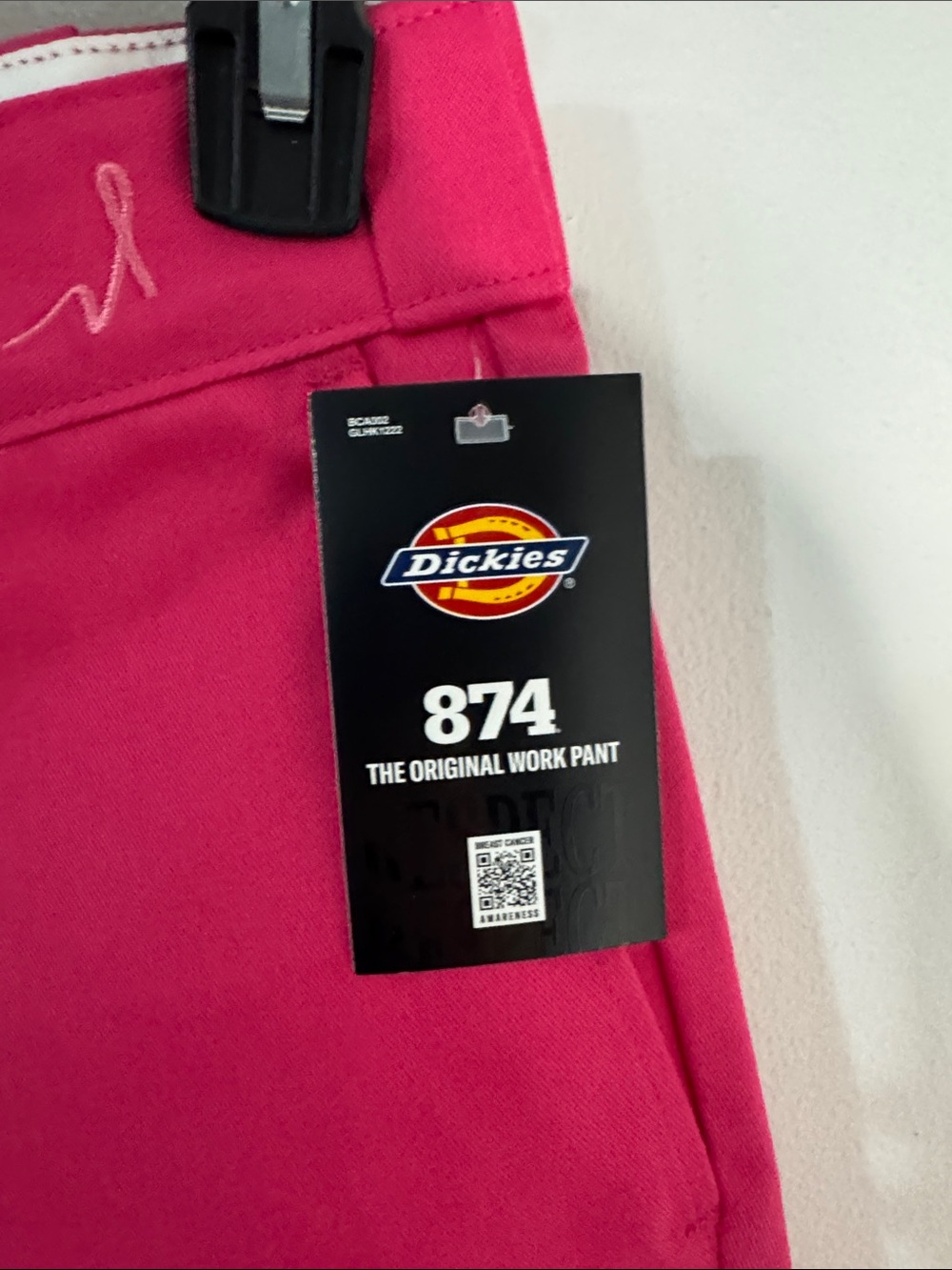 Dickies Men’s 34x30 874 Work Pants Bright/Hot Pink Breast Cancer Awareness NWT - Picture 3 of 13